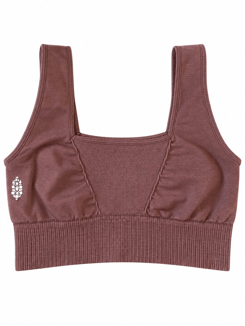 FP Movement Good Karma Square Neck Bra Washed Chocolate M